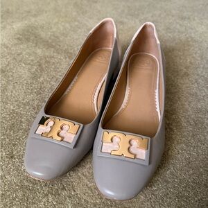 Tory Burch Gray Leather with Gold Accent